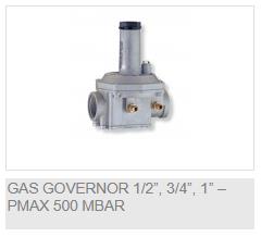 1/2", 3/4", 1" — Pmax 500mbar