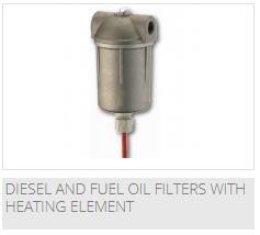 Diesel and fuel oil filters w/ heating element