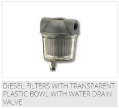 w/ transparent plastic bowl and water drain valve