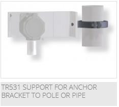 TR531 Support for anchor bracket to pole/pipe