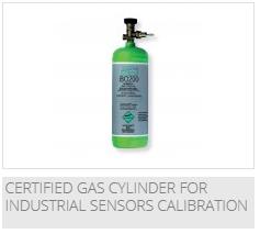 Certified gas cylinder for industrial sensors calibration