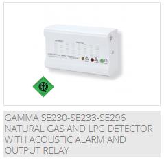 GAMMA SE230-SE233-SE296 Natural gas/LPG detector w/ acoustic alarm and output relay